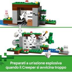 LEGO 21593 Minecraft Avventura della Prima Notte - Giocattolo Interattivo con 7 Personaggi tra cui Alex, un Creeper, uno Schele