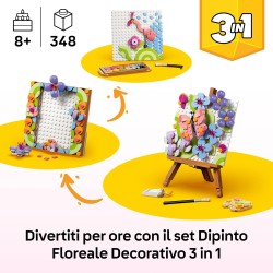 LEGO 31390 Creator 3 in 1 Dipinto Floreale Decorativo Giocattolo - Kit Modellismo 3D Trasformabile in Cornice o in Disegno di F