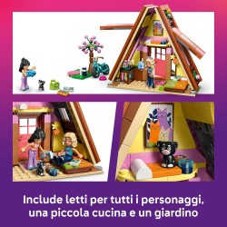 LEGO 42682 Friends Cabina Glamping nella Natura - Casa Giocattolo in Miniatura con 2 Mini Bamboline, Gatto e Accessori tra cui 
