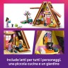 LEGO 42682 Friends Cabina Glamping nella Natura - Casa Giocattolo in Miniatura con 2 Mini Bamboline, Gatto e Accessori tra cui 
