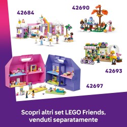 LEGO 42682 Friends Cabina Glamping nella Natura - Casa Giocattolo in Miniatura con 2 Mini Bamboline, Gatto e Accessori tra cui 