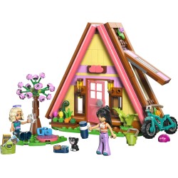 LEGO 42682 Friends Cabina Glamping nella Natura - Casa Giocattolo in Miniatura con 2 Mini Bamboline, Gatto e Accessori tra cui 