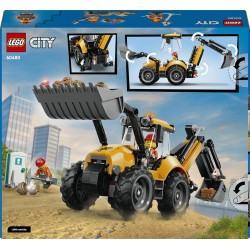 LEGO 60480 City Scavatrice da Cantiere Gialla - Veicolo Giocattolo da Cantiere - Trattore con 2 Minifigure, Benna Anteriore e B