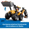 LEGO 60480 City Scavatrice da Cantiere Gialla - Veicolo Giocattolo da Cantiere - Trattore con 2 Minifigure, Benna Anteriore e B
