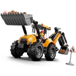 LEGO 60480 City Scavatrice da Cantiere Gialla - Veicolo Giocattolo da Cantiere - Trattore con 2 Minifigure, Benna Anteriore e B