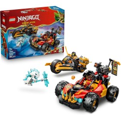 LEGO 71864 NINJAGO Veicoli Combinanti di Kai e Cole - con Macchina e Moto Giocattolo e 3 Minifigure tra cui Kai e Cole con Kata