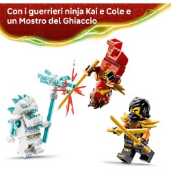 LEGO 71864 NINJAGO Veicoli Combinanti di Kai e Cole - con Macchina e Moto Giocattolo e 3 Minifigure tra cui Kai e Cole con Kata