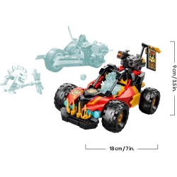 LEGO 71864 NINJAGO Veicoli Combinanti di Kai e Cole - con Macchina e Moto Giocattolo e 3 Minifigure tra cui Kai e Cole con Kata