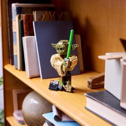 LEGO Star Wars 75438 Yoda Bust - Display Model Kit for Adults w/Green Lightsaber & Collectible Jedi Master Minifigure - DIY She