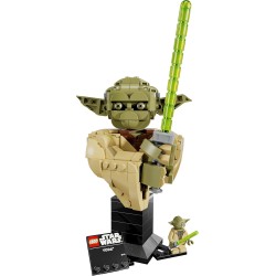 LEGO Star Wars 75438 Yoda Bust - Display Model Kit for Adults w/Green Lightsaber & Collectible Jedi Master Minifigure - DIY She