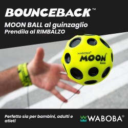 Waboba Moon Ball BounceBack – Pallina rimbalzante con braccialetto, colore casuale – gioco di indirizzi e riflessi – a partire