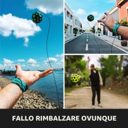 Waboba Moon Ball BounceBack – Pallina rimbalzante con braccialetto, colore casuale – gioco di indirizzi e riflessi – a partire