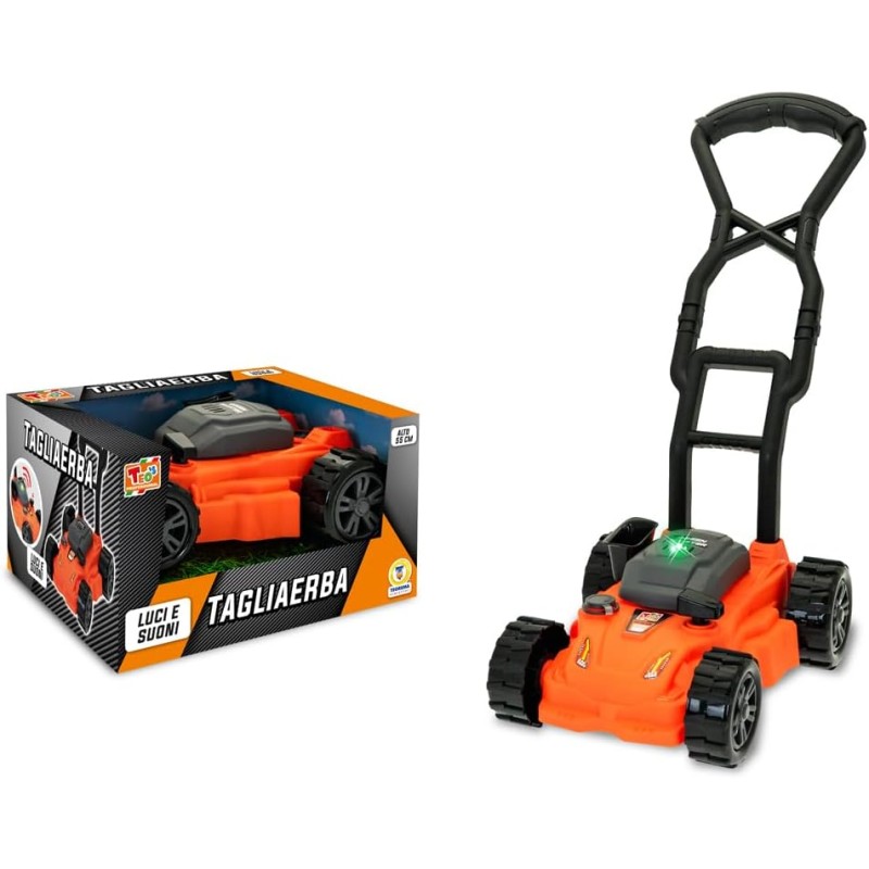 Teorema Giocattoli, Tagliaerba manuale per Simulazione Giardinaggio con Luci e Suoni, Movimento a Spinta, Altezza 50 cm