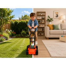 Teorema Giocattoli, Tagliaerba manuale per Simulazione Giardinaggio con Luci e Suoni, Movimento a Spinta, Altezza 50 cm