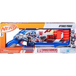 Hasbro - Nerf Transformers OPTIMUS Primal Dart Blaster, 16 freccette NERF Elite, regalo per ragazzi e ragazze di 8 anni