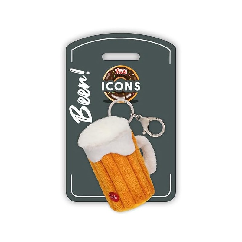 Trudi Birra Portachiavi Peluche portachiavi, idea regalo, gadget turistico Food International | 4x8x6,5 cm taglia XXS icons | m