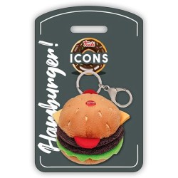 Trudi Hamburger Portachiavi Peluche portachiavi, idea regalo, gadget turistico Food International | 6,5x7x6,5 cm taglia XXS ico