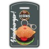 Trudi Hamburger Portachiavi Peluche portachiavi, idea regalo, gadget turistico Food International | 6,5x7x6,5 cm taglia XXS ico