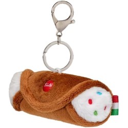Trudi Cannolo Siciliano Portachiavi Peluche portachiavi, idea regalo, gadget turistico Cibo Made in Italy | 9x4,5x4 cm taglia X