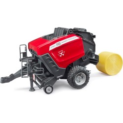BRUDER 02039 - Imballatrice per balle rotonde Massey Ferguson RB 4180 V | Pressa per balle per lavori di raccolta, fattoria, ag