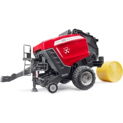 BRUDER 02039 - Imballatrice per balle rotonde Massey Ferguson RB 4180 V | Pressa per balle per lavori di raccolta, fattoria, ag