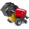 BRUDER 02039 - Imballatrice per balle rotonde Massey Ferguson RB 4180 V | Pressa per balle per lavori di raccolta, fattoria, ag
