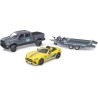 BRUDER 02504 - RAM 2500 Power Wagon e Roadster Racing Team, veicolo fuoristrada, rimorchio, auto da corsa, veicolo