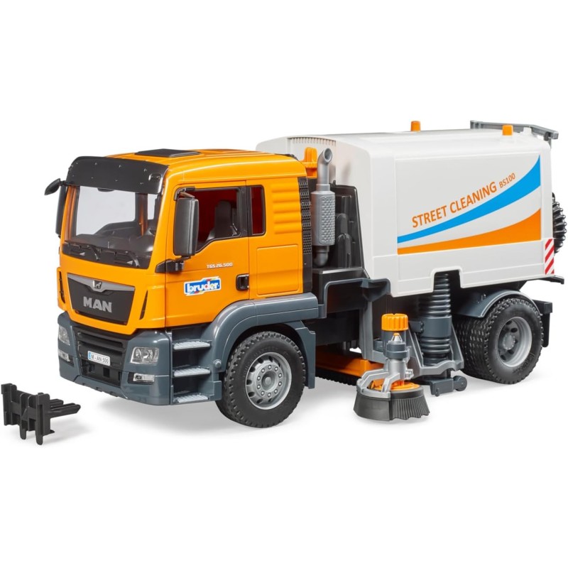 BRUDER 03780 - Autocarro MAN TGS pulizia strade, spazzatrice, raccolta rifiuti, veicolo