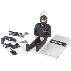 BRUDER 62151 - bworld Personaggio delle forze speciali della polizia | Con scudo protettivo, equipaggiamento, personaggio delle