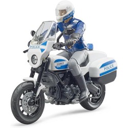 BRUDER 62731 - bworld Scrambler Ducati moto della polizia e poliziotto, veicolo di emergenza, stazione di polizia