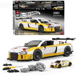​​Mattel Brick Shop Hot Wheels - 15 Audi R8 LMS Serie Elite, set da costruire con 820 pezzi, dettagli realistici e adesivi per 