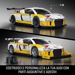 ​​Mattel Brick Shop Hot Wheels - 15 Audi R8 LMS Serie Elite, set da costruire con 820 pezzi, dettagli realistici e adesivi per 