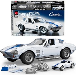 Mattel Brick Shop Hot Wheels, set da costruire, Corvette Grand Sport, 918 pezzi, dettagli realistici e adesivi per personalizza