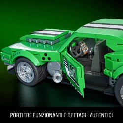 ​​Mattel Brick Shop Hot Wheels - Custom ’68 Camaro Serie Speed, set da costruire con 289 pezzi, dettagli realistici e adesivi p