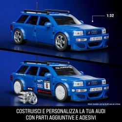 ​Mattel Brick Shop Hot Wheels Serie Speed set da costruire, 94 Audi Avant RS2 con 252 pezzi, dettagli realistici e adesivi per 