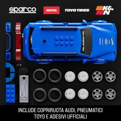 ​Mattel Brick Shop Hot Wheels Serie Speed set da costruire, 94 Audi Avant RS2 con 252 pezzi, dettagli realistici e adesivi per 
