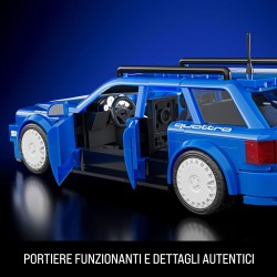 ​Mattel Brick Shop Hot Wheels Serie Speed set da costruire, 94 Audi Avant RS2 con 252 pezzi, dettagli realistici e adesivi per 