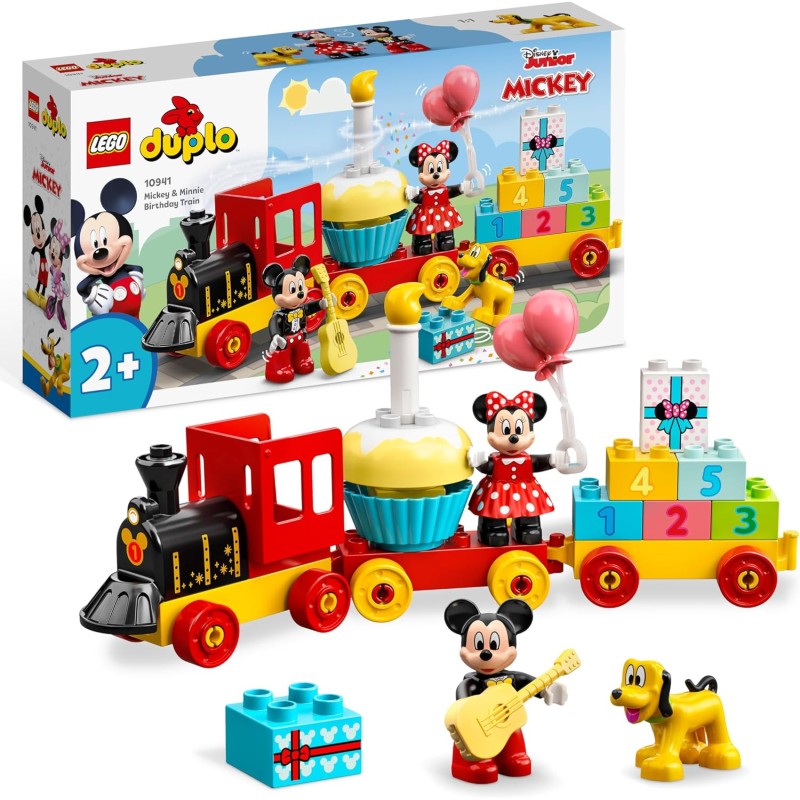 LEGO DUPLO | 10941 Disney Il Treno del Compleanno di Topolino e Minnie - Giocattolo per Bambine e Bambini da 2 Anni in su - Gio