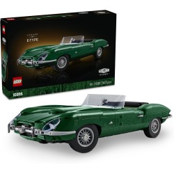 LEGO Icons 11381 Jaguar E-Type - Kit di Modellismo per Adulti di Classica Auto Sportiva - Motore 6 Cilindri in Linea e Kit di A