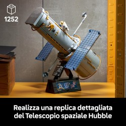 LEGO Icons 11382 Telescopio Spaziale Hubble - Kit di Modellismo 3D per Adulti - Set STEM con Pannelli Solari, Quadro Comandi e 