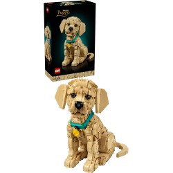 LEGO Icons 11384 Cucciolo di Golden Retriever - Kit Modellismo per Adulti - Modello 3D di Animale da Esposizione con Collare e 