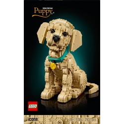 LEGO Icons 11384 Cucciolo di Golden Retriever - Kit Modellismo per Adulti - Modello 3D di Animale da Esposizione con Collare e 