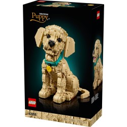 LEGO Icons 11384 Cucciolo di Golden Retriever - Kit Modellismo per Adulti - Modello 3D di Animale da Esposizione con Collare e 