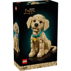 LEGO Icons 11384 Cucciolo di Golden Retriever - Kit Modellismo per Adulti - Modello 3D di Animale da Esposizione con Collare e 