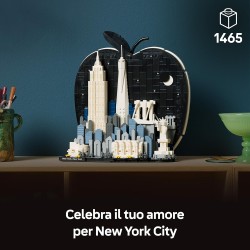 LEGO Architecture 21066 New York City – La Grande Mela - Kit Modellismo per Adulti - Decorazione con Monumenti Simbolici tra cu