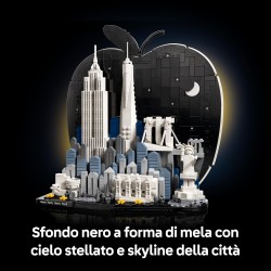 LEGO Architecture 21066 New York City – La Grande Mela - Kit Modellismo per Adulti - Decorazione con Monumenti Simbolici tra cu