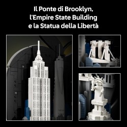 LEGO Architecture 21066 New York City – La Grande Mela - Kit Modellismo per Adulti - Decorazione con Monumenti Simbolici tra cu