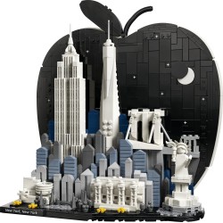 LEGO Architecture 21066 New York City – La Grande Mela - Kit Modellismo per Adulti - Decorazione con Monumenti Simbolici tra cu