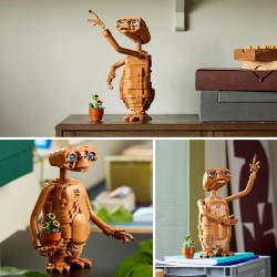 LEGO Ideas 21370 E.T. the Extra-Terrestrial - Kit di Modellismo per Adulti con Personaggio Alieno, Fiori Finti in Vaso e Matton