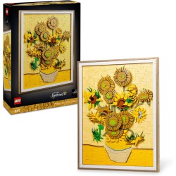 LEGO Art 31215 Vincent Van Gogh – Girasoli - Quadro Floreale 3D Costruibile con Petali Mobili - Set Fai da Te per Adulti - Deco